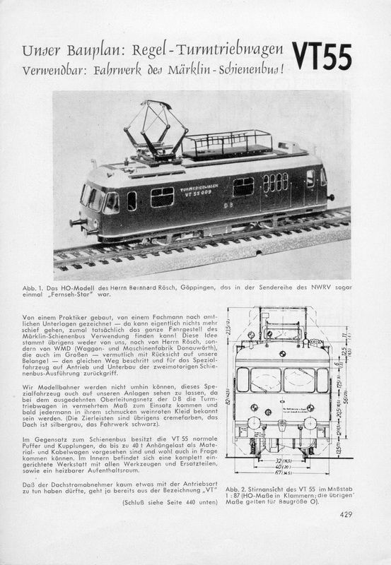 Bauplan Regel-Turmtriebwagen VT 55