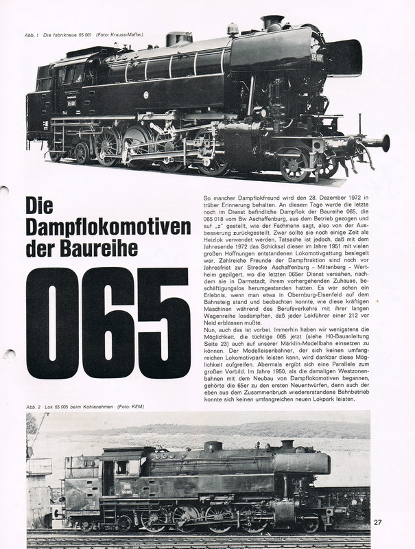 Dampflokomotiven Baureihe BR 65