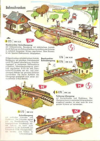 Faller Katalog 1962/63 Bahnübergang B-176