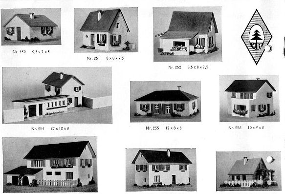 Faller Modelle 257 und 258, Katalog 1952