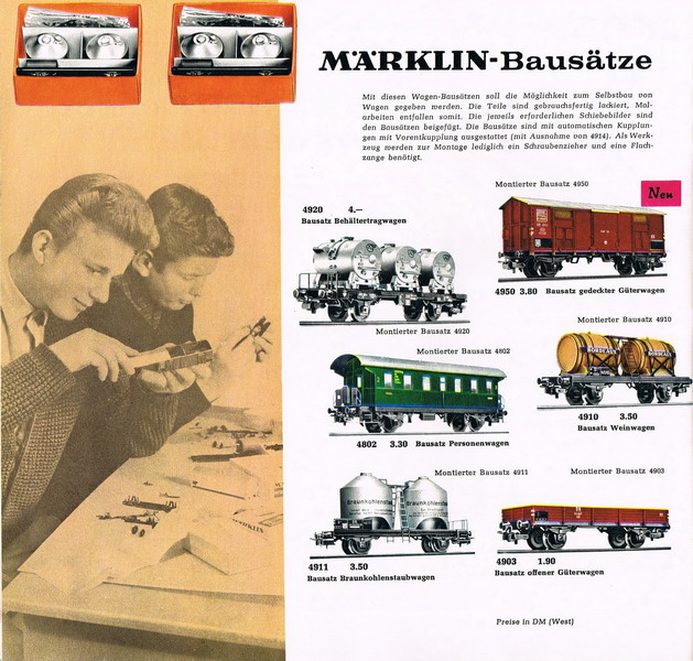Märklin Bausatz Katalog Seite 1964/65