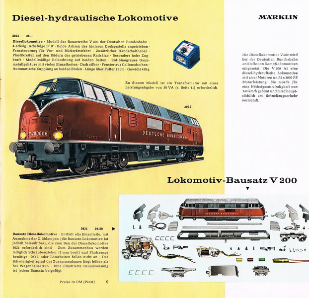 Märklin V 200 Bausatz Katalog 1960/61